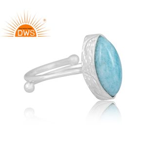 Anillo apilable de piedras preciosas de amazonita Natural de plata de ley fina superventas, joyería personalizada para mujer, regalo para ella - Product Image 3