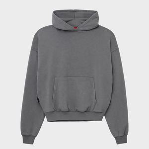 เสื้อฮู้ดดี้ทรงครอป ผ้าคอตตอนโอเวอร์ไซส์ 300/350 แกรม ทรงบ็อกซี่ สำหรับผู้ชายและผู้หญิง ผ้าเฟรนช์เทอร์รี่อย่างดี เนื้อหนา รับสกรีนโลโก้ - Product Image 3