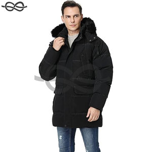 Abrigo de invierno para hombre con capucha desmontable Chaqueta de plumón larga de peso pesado para Parka acolchada con estilo de calidez extrema - Product Image 4