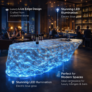 Mostrador de Bar Artístico para Residencias y Villas, Mostrador de Isla Luminoso de Cristal, Mesa de Té de Resina Transparente Estilo Glaciar para Recepciones y Tiendas - Product Image 3
