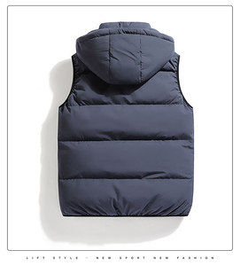 Custom logo Men's Outdoor Thicken Padded Vest Stand Collar Zipper Pocket Winter Jacket <b>Quilted</b> Puffer <b>Waistcoat</b> Vest - Product Image 3
