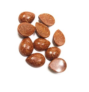 อัญมณีทรงลูกแพร์ประกายอัญมณีทรงหลังเบี้ยแบบเรียบสำหรับทำเครื่องประดับทำแหวนอัญมณีสร้อยคอกระดุมข้อมือหินทรายสีส้ม - Product Image 6