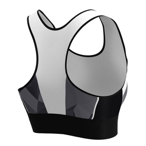 Soutien-gorge de sport en nylon Spandex à haute élasticité pour femmes haut court à séchage rapide soutien-gorge de Yoga grande taille coussinets amovibles pour Pilates course avant - Product Image 2