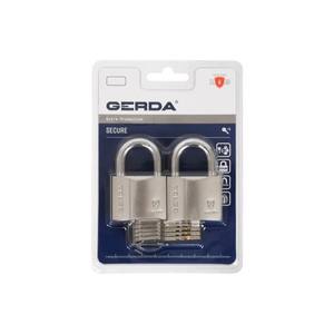 Juego de 2 candados de latón niquelado doble SECURE KSWS S40 (PAQUETE BLISTER) - Product Image 1