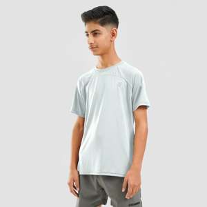 Youth Advantage 100% Polyester Knitted Tee Light Blue Long Boxy Performance Style Plain Dyed <b>Animated</b> 300 Grams Compressed - Product Image 3
