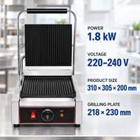 Grill de contact électrique professionnel à rainures profondes 1800W, presse à panini et grill à sandwich, facile à nettoyer, chauffage rapide pour boulangeries et usines