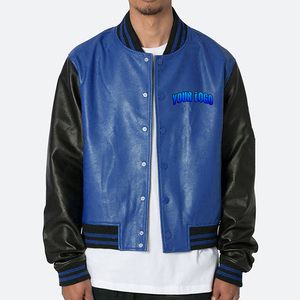 OEM Men's <b>Varsity</b> <b>Jacket</b> Stand <b>Vintage</b> Winter Clothes Custom Embroidered Logo Leather Baseball <b>Jacket</b> - Product Image 2