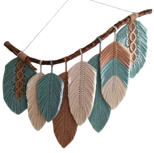 Art mural Fusion du sud-ouest scandinave minimaliste beau coton macramé «nature morte» Design décor à la maison salon - Product Image 3