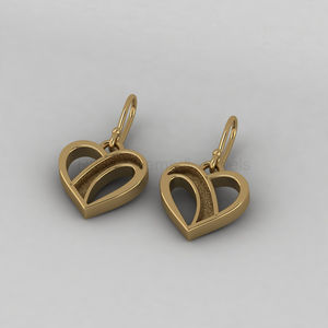 Boucles d'oreilles en argent sterling 925 massif, design cœur vide, plaqué or 18 carats, pour remplissage de résine (cendres) ou lait maternel, bijou souvenir, meilleures ventes - Product Image 6