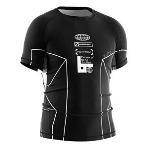 T-shirt Rash Guard à manches courtes personnalisé par sublimation, respirant, pour homme, en tissu rafraîchissant, séchage rapide, coutures plates, protection solaire, pour activités aquatiques - Product Image 2