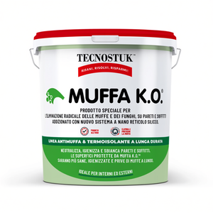 TECNOSTUK Muffa K.O. Primaire isolant thermique anti-moisissure 3L, assainissant et neutralisant, blanchissant pour murs - Product Image 2