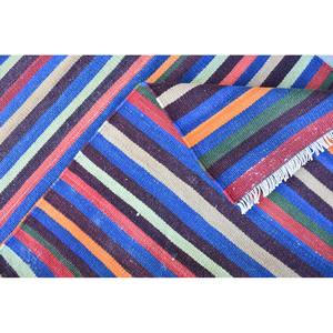 Tapis moderne en laine patchwork bleu rouge de 2,9x6 pieds, tissage plat turc, tapis de salon avec support en latex pour voitures et décorations d'intérieur - Product Image 5