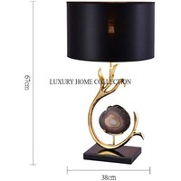 Lampe de table à base en bois artisanale de conception antique avec abat-jour doux idéal pour le bureau à domicile classique ou l'espace d'étude