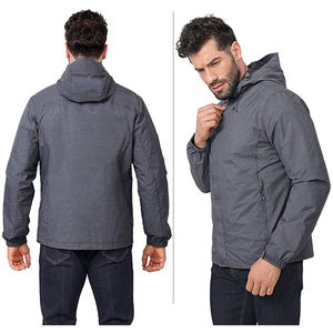 Coupe-vent en toile décontracté pour hommes et femmes Veste à capuche respirante et imperméable Fermeture à glissière Quatre niveaux Coupe-vent Taille extérieure - Product Image 2