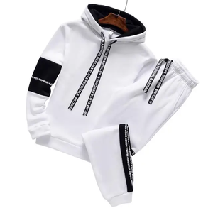 Conjunto Deportivo de Invierno al por Mayor, con Bloques de Color, Sudadera con Cremallera Completa, Pantalones Deportivos, Logotipo Personalizado, Algodón Grueso, Traje Deportivo para Hombre - Product Image 4