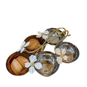Flower Shape Design Shiny Polished Kitchen Ware Dining Table <b>Bowl</b> Stainless Steel Brass Metal Ceramic Japanese <b>Bowls</b> - Product Image 1