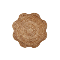Bestseller Nice Style Scalloped Edge Rattan Tischset für Catering Tisch dekoration Umwelt freundlich Günstiger Preis Großhandel aus Vietnam