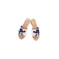 Geborduurde 2026 Valentijnsdag Slippers Handgemaakt Open Teen Dames Hoge Kwaliteit Ecologisch Comfortabel Ademend Echt Lederen Buitenzool