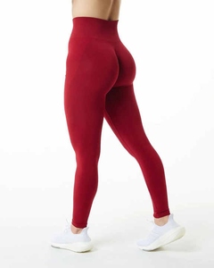 High Waisted Seamless Scrunch Butt Gym <b>Leggings</b> Active Contour Yoga Pants Elastic Waist Closure Made Spandex/Nylon Solid <b>Pattern</b> - Product Image 2