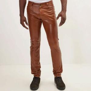 Léger meilleur prix de vente pantalons en cuir pour hommes vêtements décontractés pantalons en cuir pour hommes de qualité supérieure - Product Image 5
