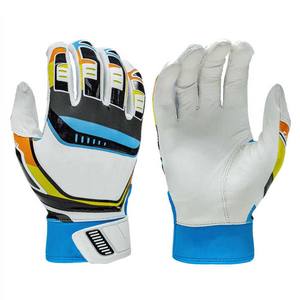 Guantes de bateo de béisbol de protección de manos de cuero de cabra personalizables profesionales unisex guantes de bateo de softball OEM novedad - Product Image 3
