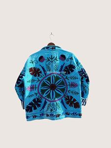 Abrigo Bohemio Bordado de Algodón para Mujer, Talla Grande, Estampado Floral, Cuello Mandarín, Manga Larga, Ropa de Abrigo de Primavera - Product Image 5