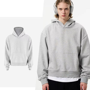 Vente en gros style streetwear personnalisé 360 g/m² coton mélangé sweats à capuche boxy sans ficelle pour hommes sweats à capuche surdimensionnés - Product Image 1