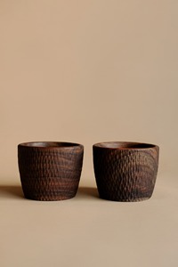 Juego de cuencos de madera rústicos hechos a mano con patrón natural texturizado Ideal para servir o decorar el hogar - Product Image 5