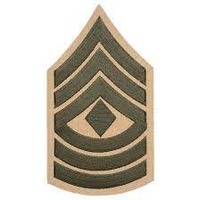 Écusson brodé fait main en caoutchouc à coudre, haute qualité, personnalisable, en tissu chenille bleu, étoile de sergent en relief