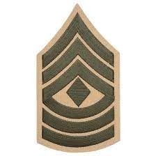 Handmade Embroidered Iron Sew-On Patch Badge Blue Chenille Fabric Sergeant Chevrons Star with PVC <b>Plastic</b> and <b>Bead</b> Decoration - Product Image 2