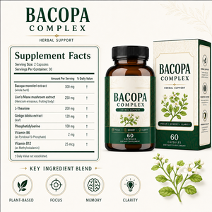 Cápsulas Nootrópicas <span class=keywords><strong>al</strong></span> <span class=keywords><strong>por</strong></span> <span class=keywords><strong>Mayor</strong></span>, Bacopa Monnieri con Fosfatidilserina, Vitamina B6 Activa, Vitamina B12, Bienestar Cognitivo, Fábrica - Product Image 6