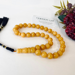 ลูกประคำอิสลาม, ลูกปัดอำพันบอลติกธรรมชาติสีบัตเตอร์สกอตช์สำหรับการละหมาด - Product Image 6
