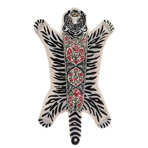 Tapis en laine et viscose tufté à la main Wild Wanderlust, couleur ivoire, 10 mm d'épaisseur, imprimé animal, pour la maison, le salon, le couloir, Tra-15105, rectangulaire - Product Image 1