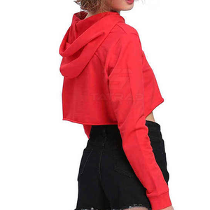 Nouveau sweat à capuche court pour femme, fabriqué en usine, respirant, imprimé, streetwear d'automne, 100% coton, coupe-vent, meilleur prix, unique - Product Image 2