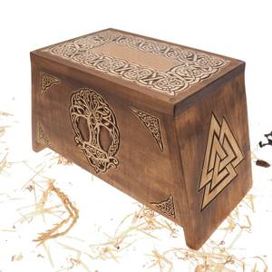 Martillo de Thor, urna de madera para cenizas humanas, caja conmemorativa, recuerdo tallado a mano, urnas de cremación, cajas de cremación para entierro - Product Image 5