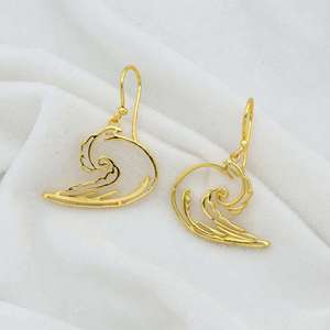 Trendy Ocean Waves Brass <b>Dangle</b> <b>Earring</b> 18k <b>Gold</b> Plated surfing jewelry Modern Wave Classic Wholesale <b>Dangle</b> <b>Earring</b> For Women - Product Image 5