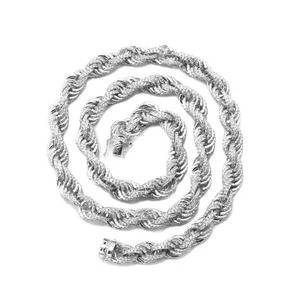 Direct Factory Supply Hip hop Cuban <b>Chain</b> Sterling <b>Silver</b> White Gold Plated <b>Fine</b> <b>Chains</b> Necklaces for Men - Product Image 4