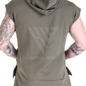 Summer Wear High Quality Customized Logo <b>Gym</b> Workout Men's Half Sleeve <b>Hoodies</b> Soft Material OEM Service - Product Image 4