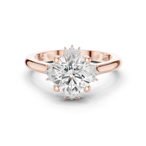 Bague de fiançailles en argent sterling 14K avec motif de halo - Product Image 2