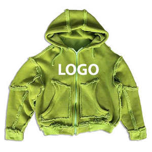 High Quality Heavyweight 100% Cotton Men's Hoodies Acid Wash Pullover Streetwear Tracksuits Denimes Puff Printing Fleece <b>Hoodie</b> - Product Image 2