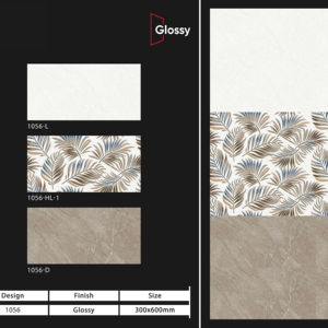 Azulejos de cerámica modernos de 300x600 mm para baño y cocina, con acabado brillante o mate, textura de azúcar tallado, diseño de pared interior de lujo. - Product Image 1