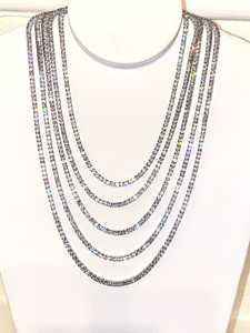 Cadena de tenis de lujo con diamantes de moissanita VVS, cadena de plata de ley 925, cadena estilo rapero con incrustaciones, collar de tenis con diamantes agrupados - Product Image 5