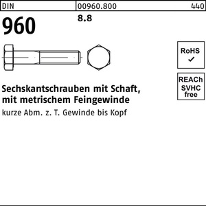 Perno Hexagonal DIN 960 M24 X 2 X 80 8.8 25 Piezas - Product Image 1
