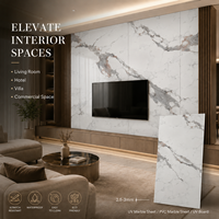 Panneau mural en PVC brillant MORLENX, imitation marbre blanc, gris, marron, pour la décoration de luxe des hôtels, des maisons et des bureaux