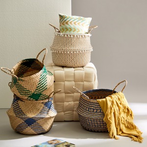 Seagrass <b>laundry</b> <b>basket</b> worldwide shipping high quality <b>foldable</b> sea grass <b>baskets</b> for bedroom kitchen - Product Image 5