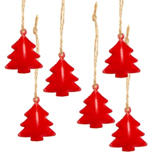 Árbol de Navidad de Color rojo, adorno decorativo de Navidad colgante de Metal para decoración festiva de árboles de vacaciones y regalo de decoración del hogar - Product Image 1
