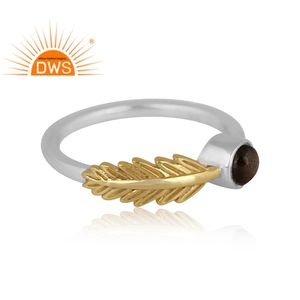 Latest Design Fine Sterling Silver Natural Gold Sheen <b>Obsidian</b> Gemstone Stackable Ring <b>Jewelry</b> For Women Gift For Her - Product Image 3