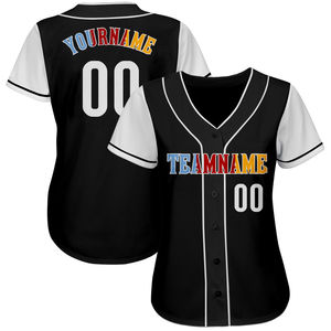 Maillot de baseball authentique à deux tons noir et blanc, respirant, à séchage rapide, évacuant l'humidité, vente chaude - Product Image 6
