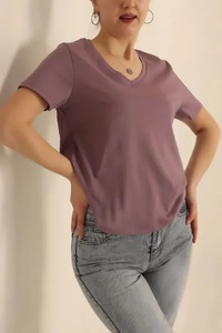 Camiseta de algodón 100% para mujer, camiseta con logotipo de marca personalizado para mujer, camiseta de manga corta de estilo más nuevo de mejor diseño para mujer - Product Image 6