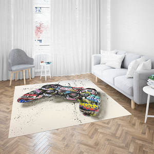 Alfombra Estampada con Diseño de Consola de Videojuegos - Decoración Urbana para Sala de Juegos, Alfombra de Chenilla - Product Image 3